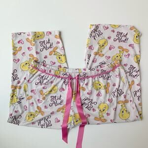 Y2K Tweety Bird Looney Tunes Nostalgic Capri Flirt Alert Pajama Pants Women’s 2X